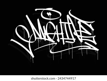 MACHINE word graffiti tag style