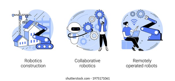 Machine work abstract concept vector illustrations.