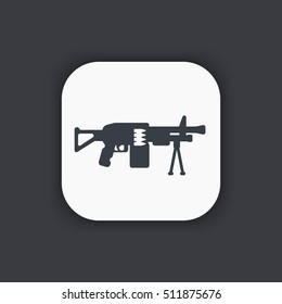 Machine-gun icon, modern automatic firearm