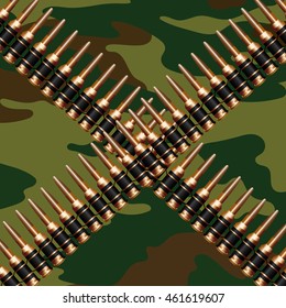 machine-gun tape and camouflage background