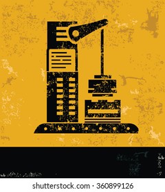 Machine,Industry design on yellow background,grunge vector