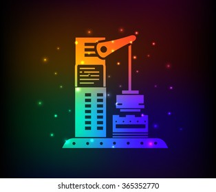 Machine,Industry design,rainbow concept,clean vector