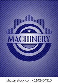 Machinery badge with jean texture