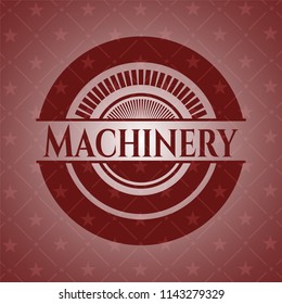 Machinery badge with red background