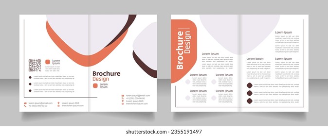 Machinery bifold brochure template design. Half fold booklet mockup set with copy space for text. Editable 2 paper page leaflets. Secular One Regular, Rajdhani-Semibold, Arial fonts used