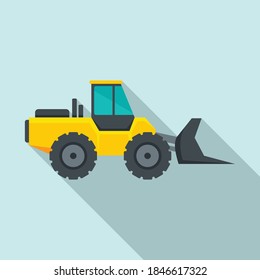 Machinery bulldozer icon. Flat illustration of machinery bulldozer vector icon for web design