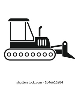 Machinery bulldozer icon. Simple illustration of machinery bulldozer vector icon for web design isolated on white background