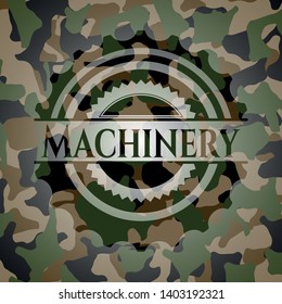 Machinery camouflaged emblem. Vector Illustration. Detailed.