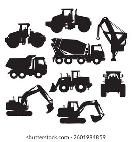 Machinery cartoon icon set machinery isolated Vector