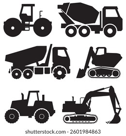 Machinery cartoon icon set machinery isolated Vector