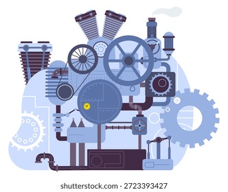 Conceito de máquina. Processo mecânico. Tecnologia de engenharia industrial