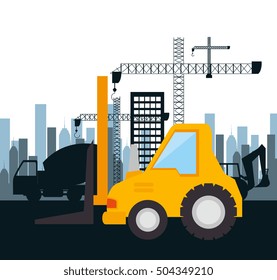 machinery construction design isolated