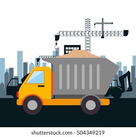 machinery construction design isolated