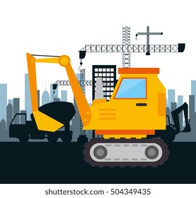machinery construction design isolated