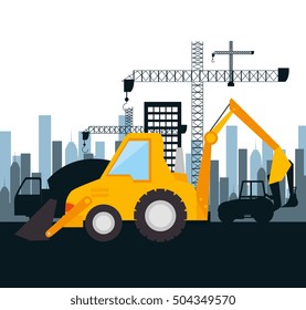 machinery construction design isolated