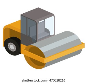 machinery construction isometric isolated icon vector illustration design