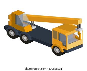 machinery construction isometric isolated icon vector illustration design