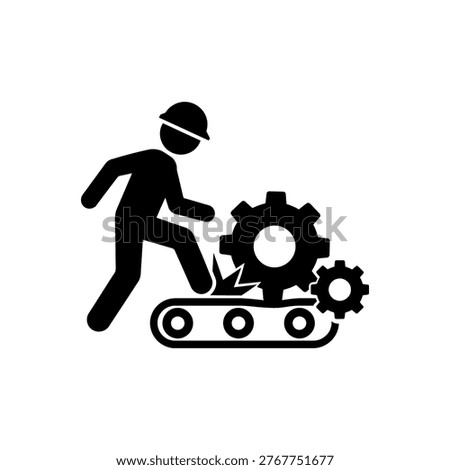 Machinery Entanglement Risk Icon Isolated On White Background 
