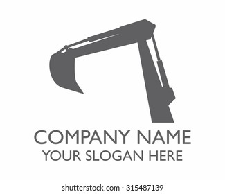 machinery excavator silhouette vector icon logo