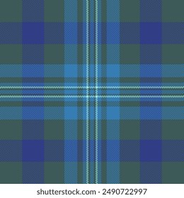Machinery fabric pattern tartan, sparse plaid textile background. Elegance texture vector check seamless in teal and blue colors palette.