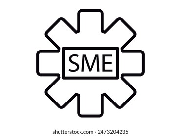 Machinery gear with SME acronym representing small and medium enterprises.