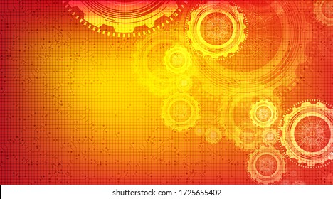 Machinery Gears wheel and Cock on Technology Background,free space for text input,vector