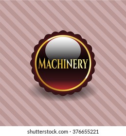 Machinery gold shiny emblem