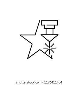 Machinery icon. Element of laser application in production for mobile concept and web apps illustration. Thin line icon for website design and development, app development