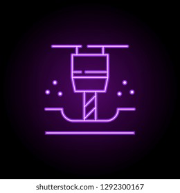 Machinery icon. Elements of Laser in neon style icons. Simple icon for websites, web design, mobile app, info graphics