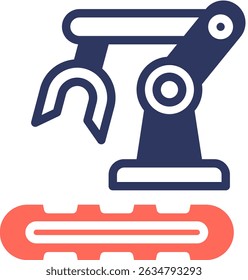 Ilustração do vetor de cor do glifo do ícone da maquinaria