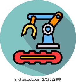 Ilustração isométrica de vetor do ícone da maquinaria