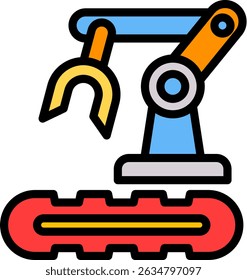 Ilustração de vetor de cor linear de ícone de maquinário