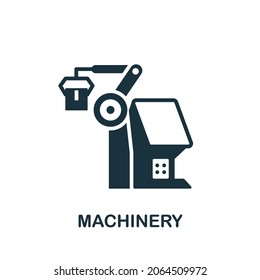 Machinery Icon. Monochrome Sign From Collection. Creative Machinery Icon Illustration For Web Design, Infographics And More
