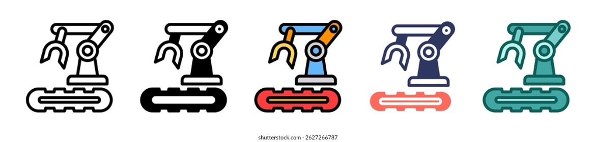 Ilustração de vetor múltiplo de ícone de maquinário