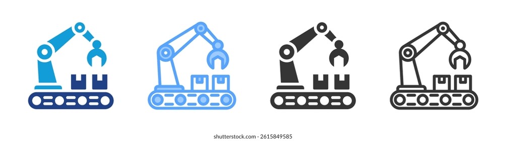 Machinery icon set multiple style collection