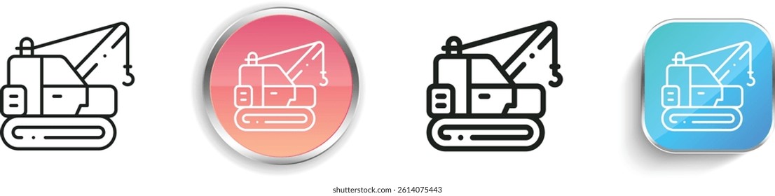 machinery icon. Thin Linear, Regular and Button Style Design Isolated On White Background