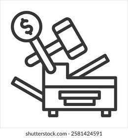 Machinery Icon Vector Illustration Outline