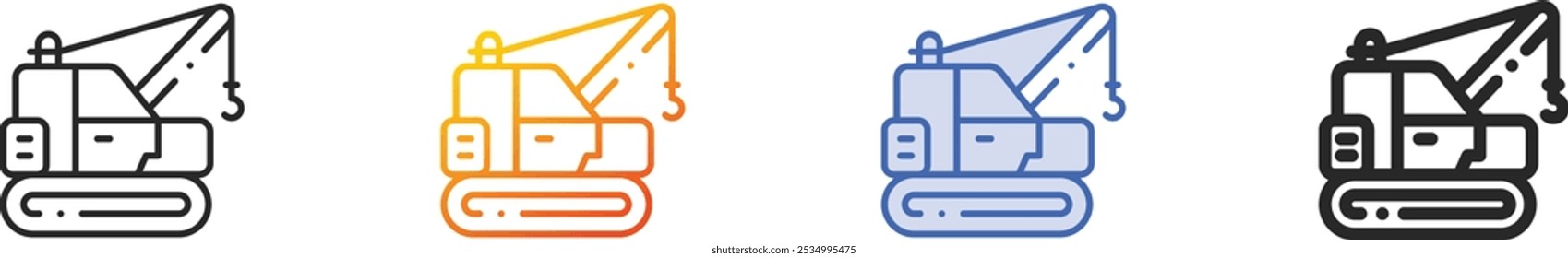 machinery icon.Thin Linear, Gradient, Blue Stroke and bold Style Design Isolated On White Background