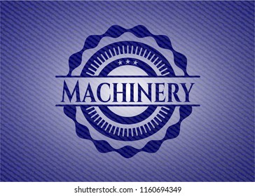 Machinery jean or denim emblem or badge background
