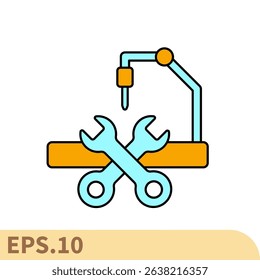 machinery line icons  symbol vector elements for infographic web