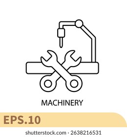 machinery line icons  symbol vector elements for infographic web