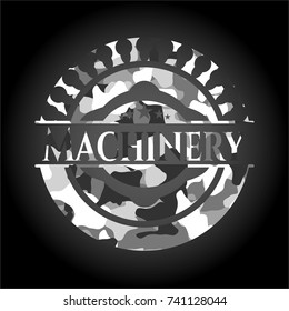 Machinery on grey camo pattern