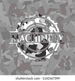 Machinery on grey camo texture