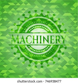 Machinery realistic green mosaic emblem