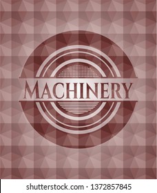 Machinery red seamless geometric badge.