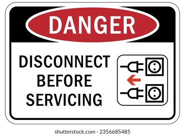 Machinery service instruction sign and labels