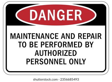 Machinery service instruction sign and labels