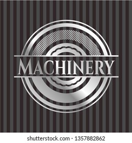 Machinery silver badge or emblem