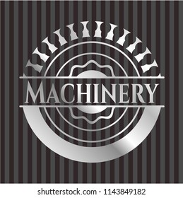 Machinery silver shiny emblem