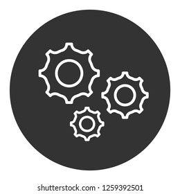 Machinery symbol. Gear icon. Cogwheel icon. Settings sign. Screw nut icon. Screw-nut vector icon. Vector flat sign. Cog round symbol design. EPS 10